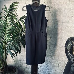 J.Crew Ladder Stitch Sheath Navy Blue Dress Size 6